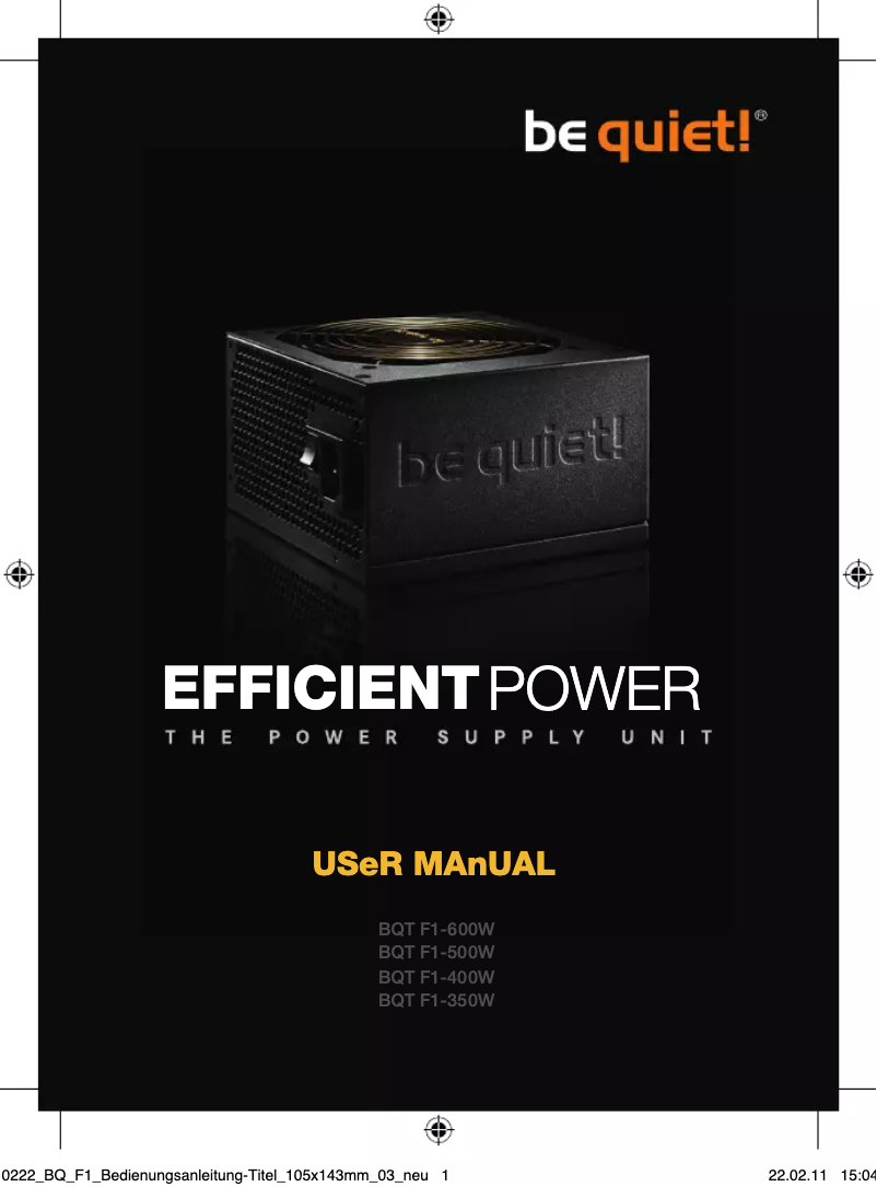 Image de la première page du manuel de l'appareil Efficient Power F1 400W