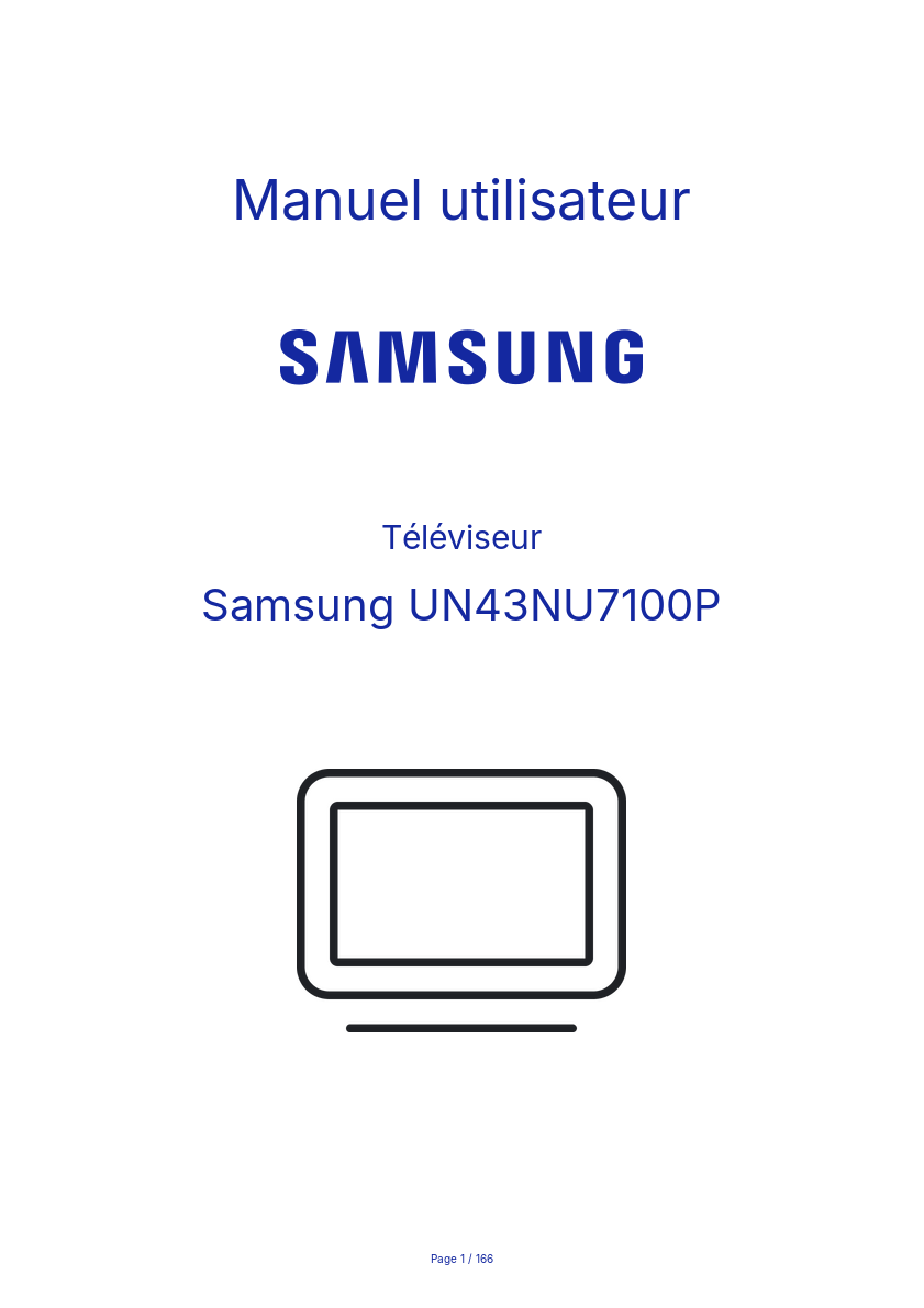 Image de la première page du manuel de l'appareil UN43NU7100P