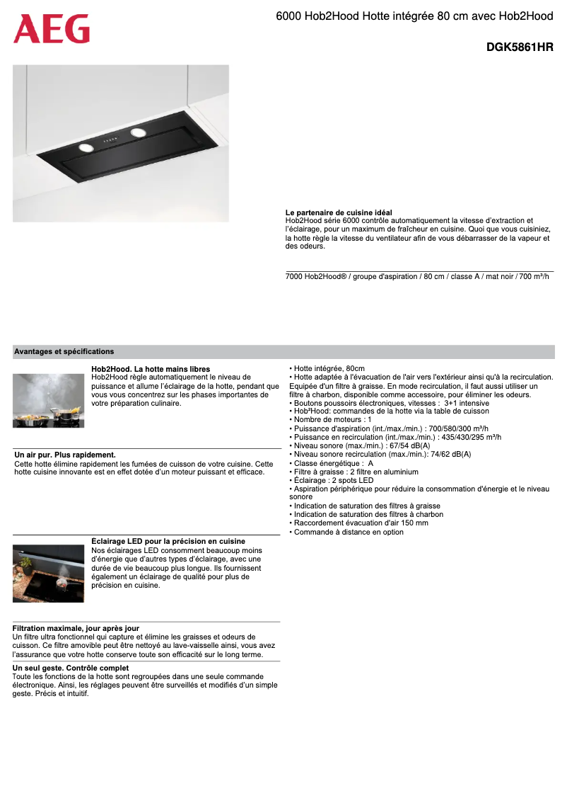 Page n°1 - Fiche technique AEG DGK5861HR