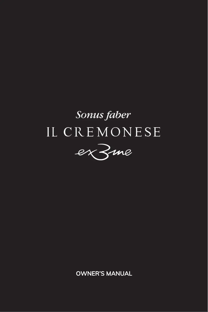 Page n°1 - Manuel utilisateur Sonus Faber Il Cremonese