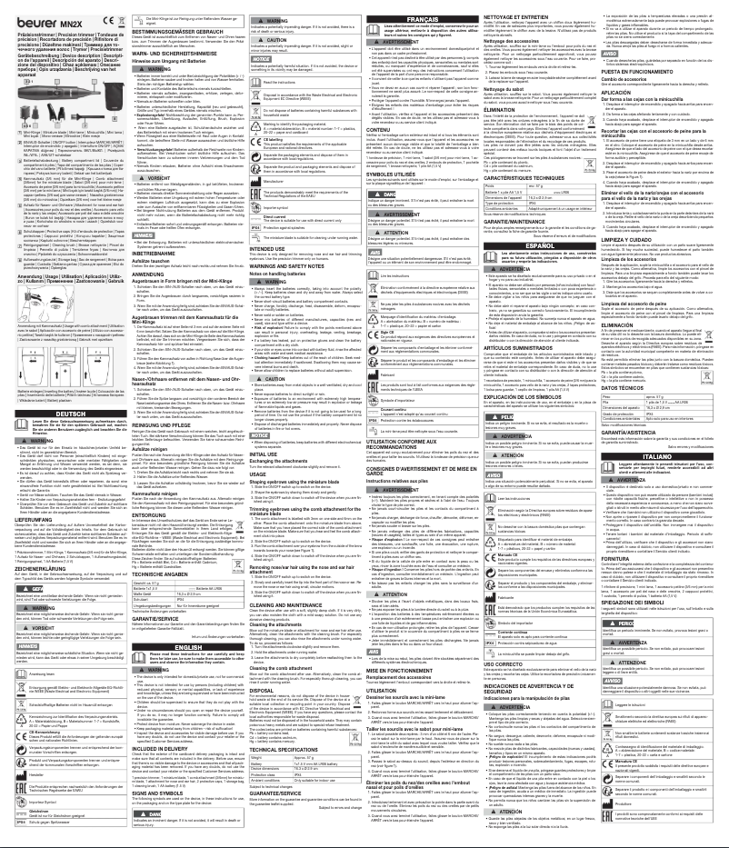 Page n°1 - Manuel utilisateur Beurer MN2X