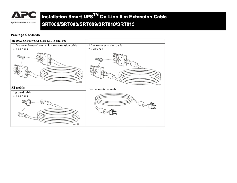 Page n°1 - Manuel utilisateur APC Smart-UPS SRT013