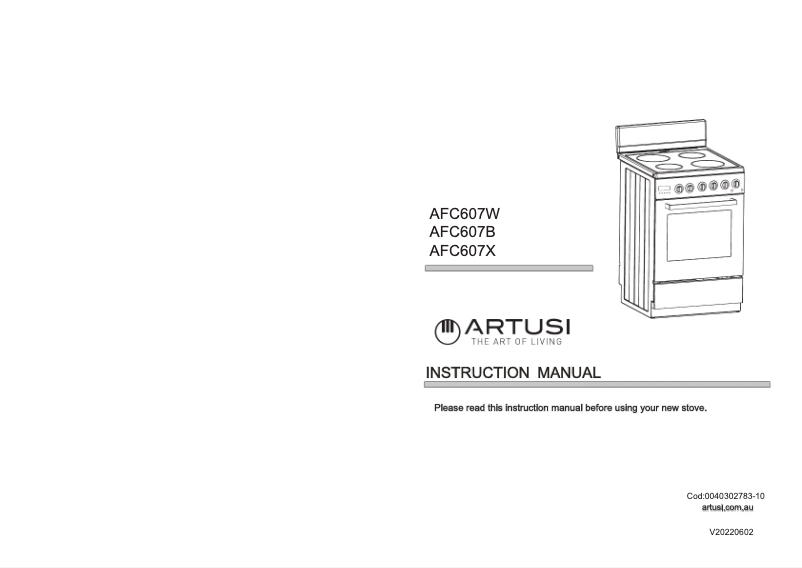 Page 1 de la notice Manuel utilisateur Artusi AFC607