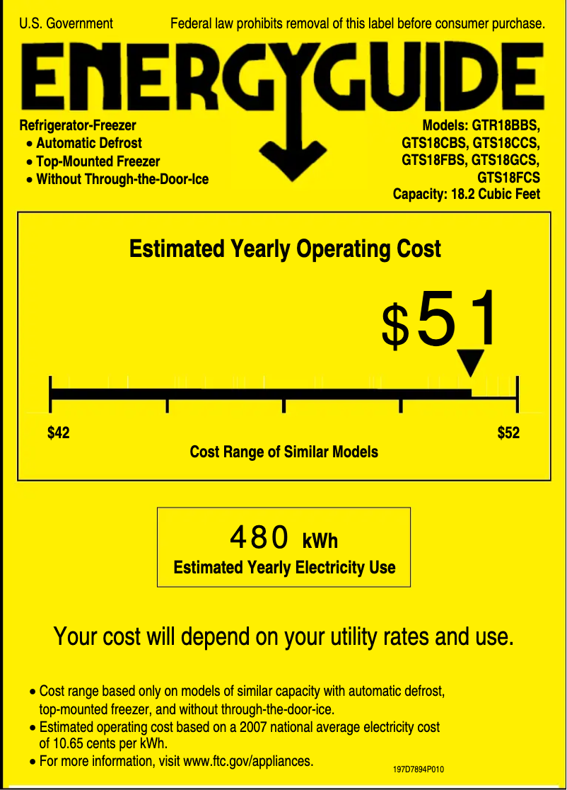 Image de la première page du manuel de l'appareil GTS18CBSLWW