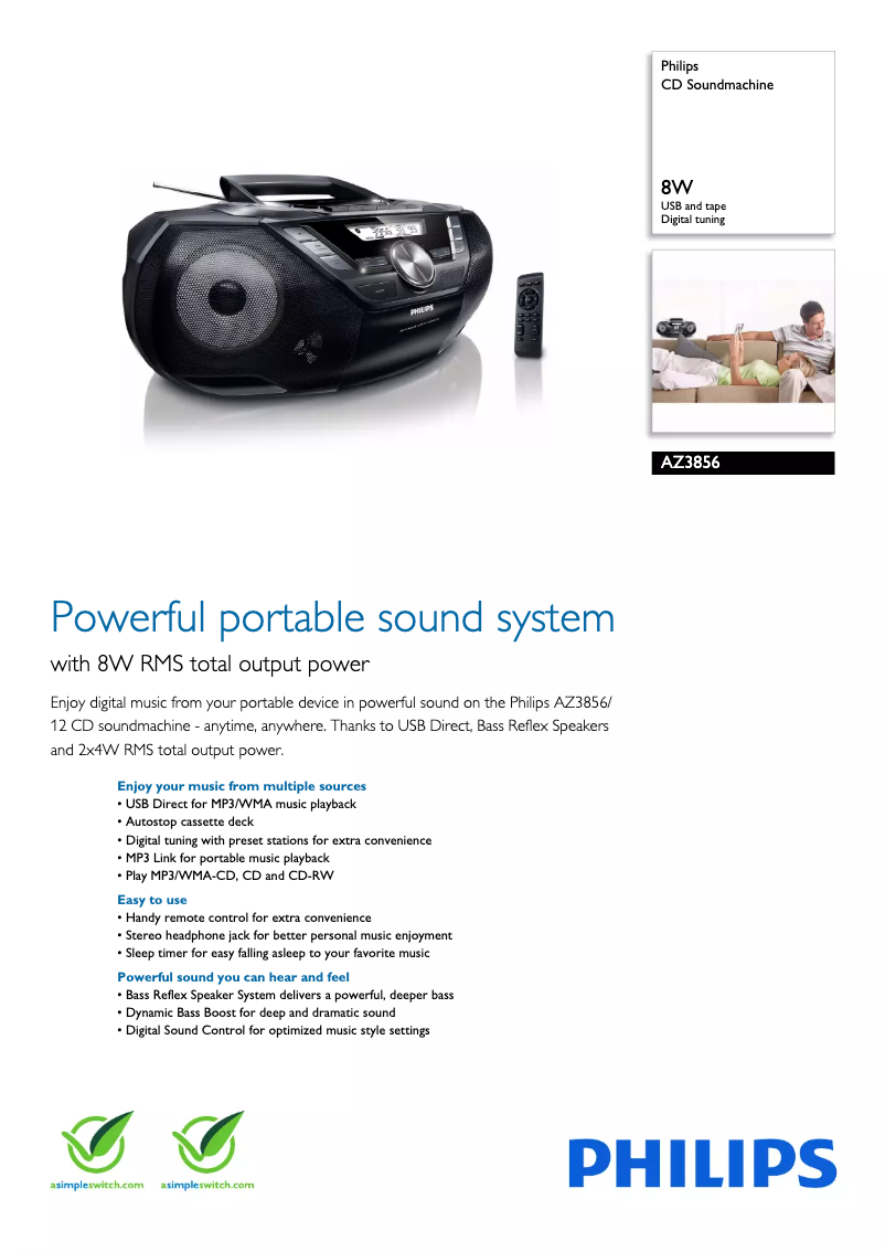 Page n°1 - Brochure Philips AZ3856