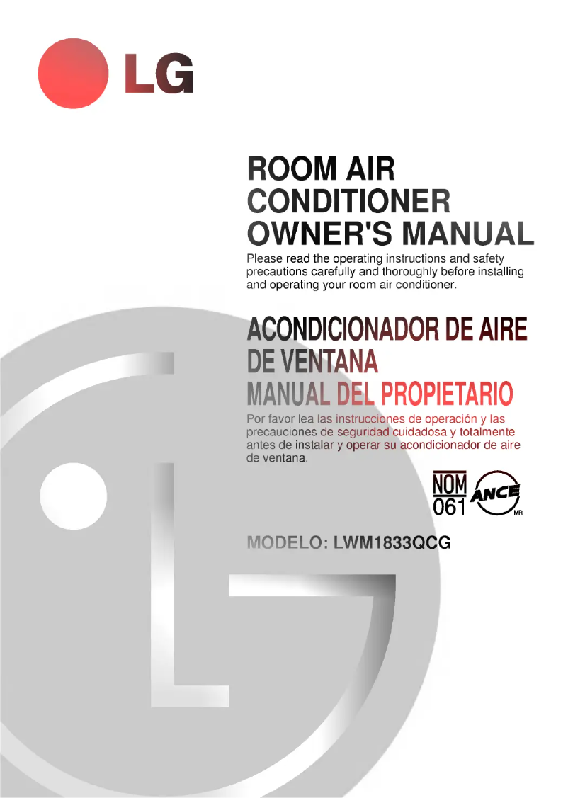 Página 1 del manual Manual de usuario LG LWM1833QCG