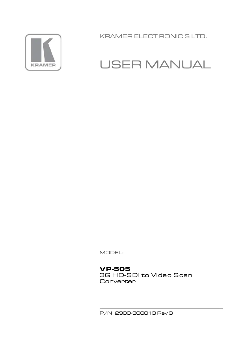 Image de la première page du manuel de l'appareil VP-505