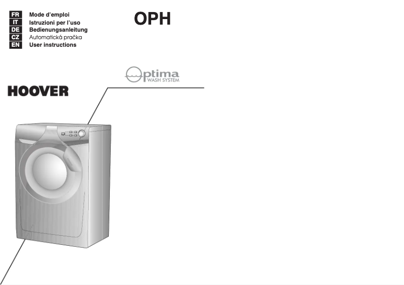 Page n°1 - Manuel utilisateur Hoover OPH 616-80