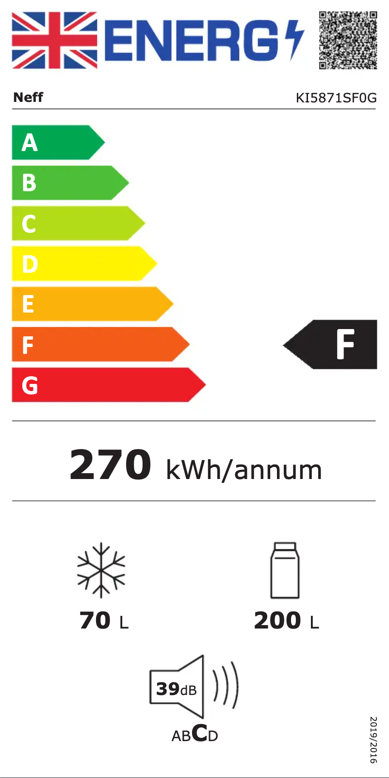 Page n°1 - Label énergétique Neff KI5871SF0G