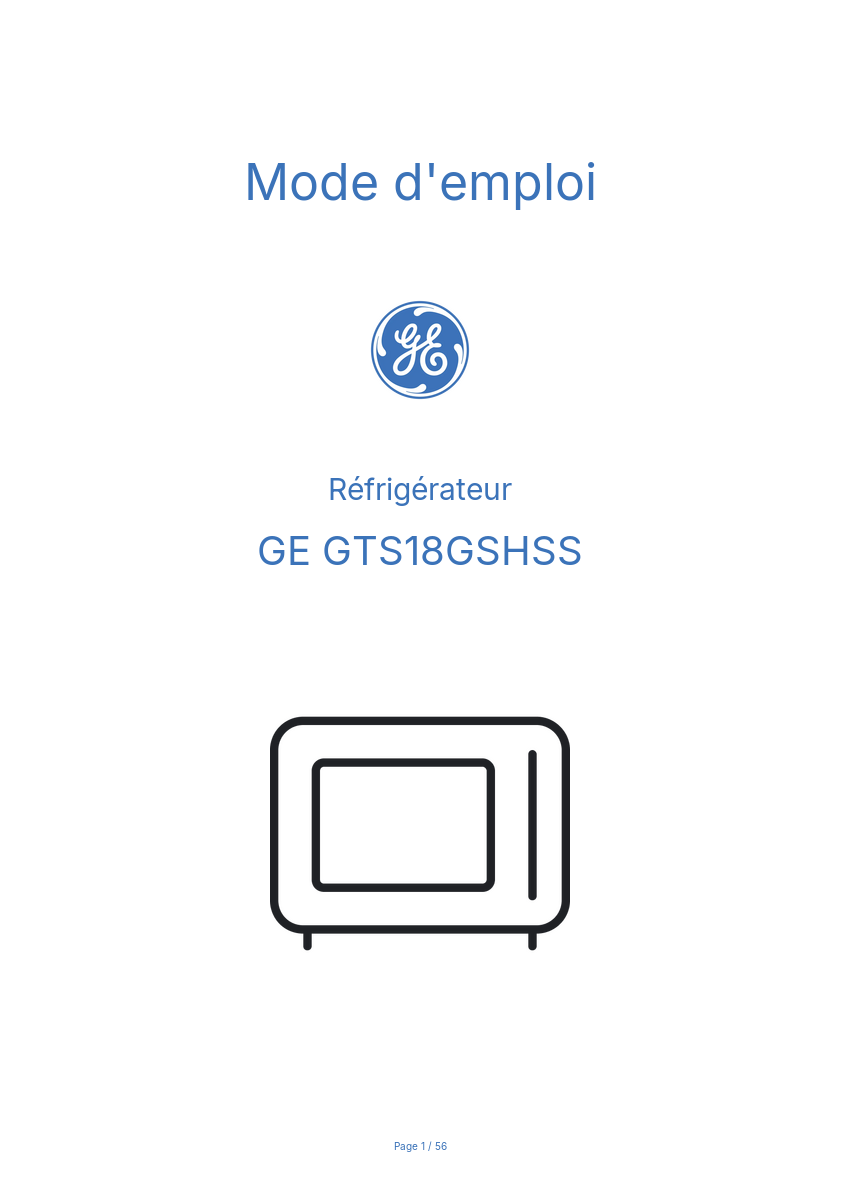 Image de la première page du manuel de l'appareil GTS18GSHSS