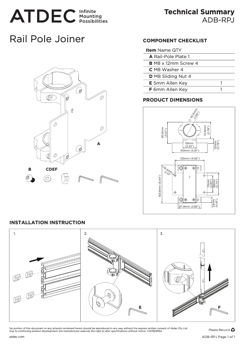 Página 1 del manual Manual de usuario Atdec ADB-RPJ