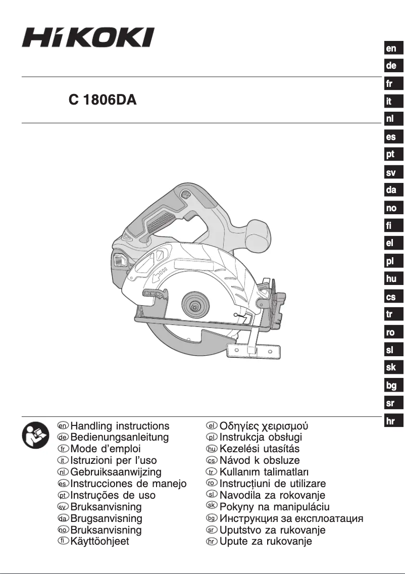 Image de la première page du manuel de l'appareil C1806DA