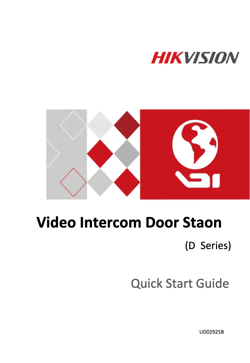 Page n°1 - Manuel utilisateur Hikvision DS-KD8102