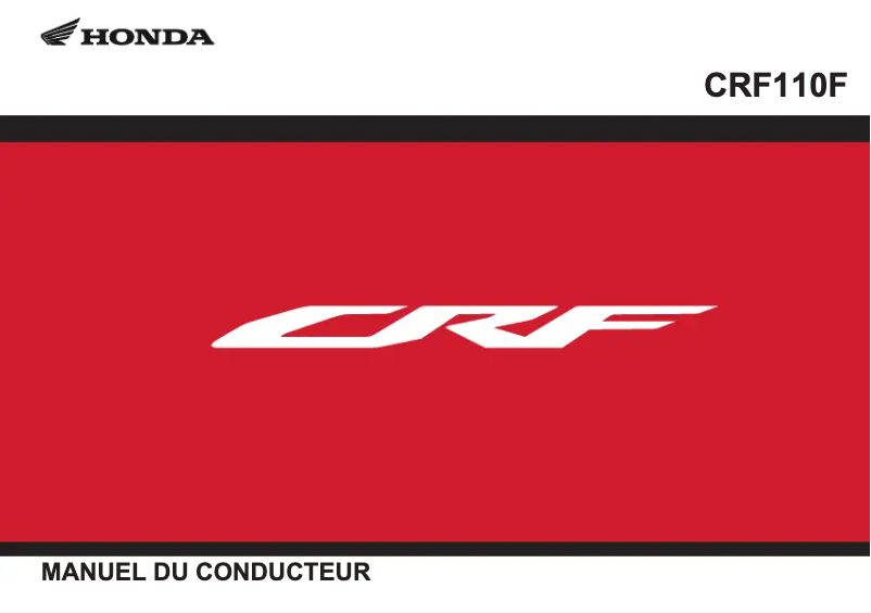 Página 1 del manual Manual de usuario Honda CRF110F (2023)
