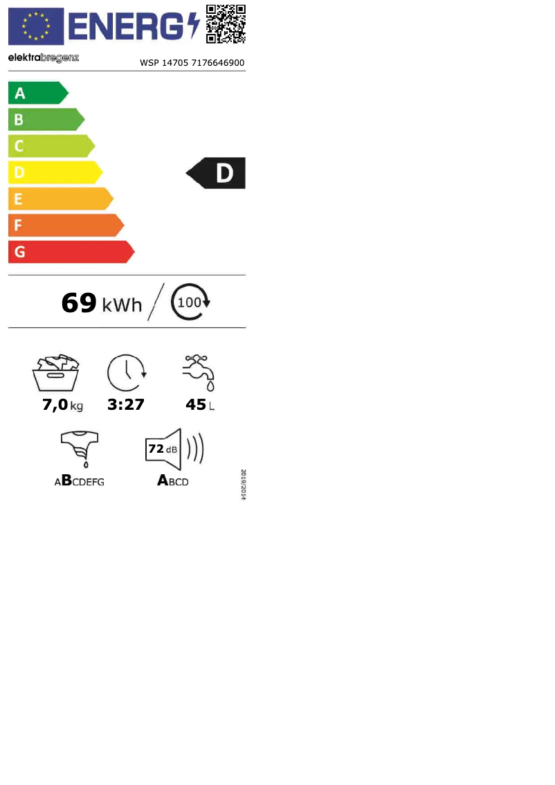 Page n°1 - Manuel utilisateur Elektra Bregenz WSP 14705