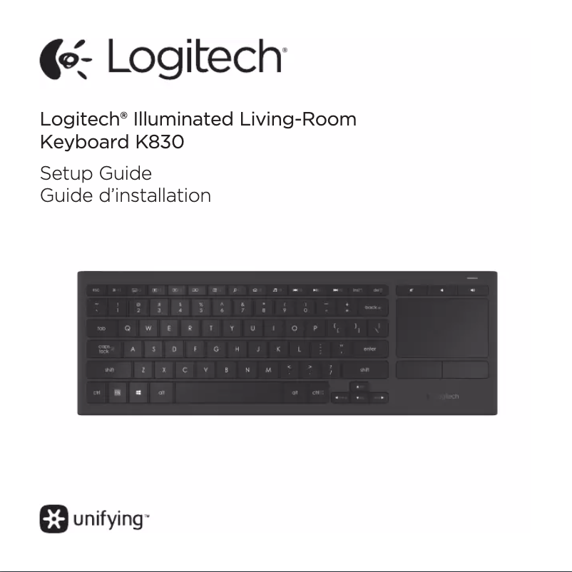 Page 1 de la notice Manuel utilisateur Logitech K830