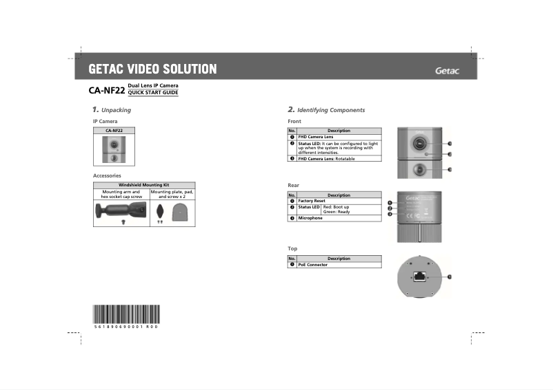 Page n°1 - Manuel utilisateur Getac CA-NF22
