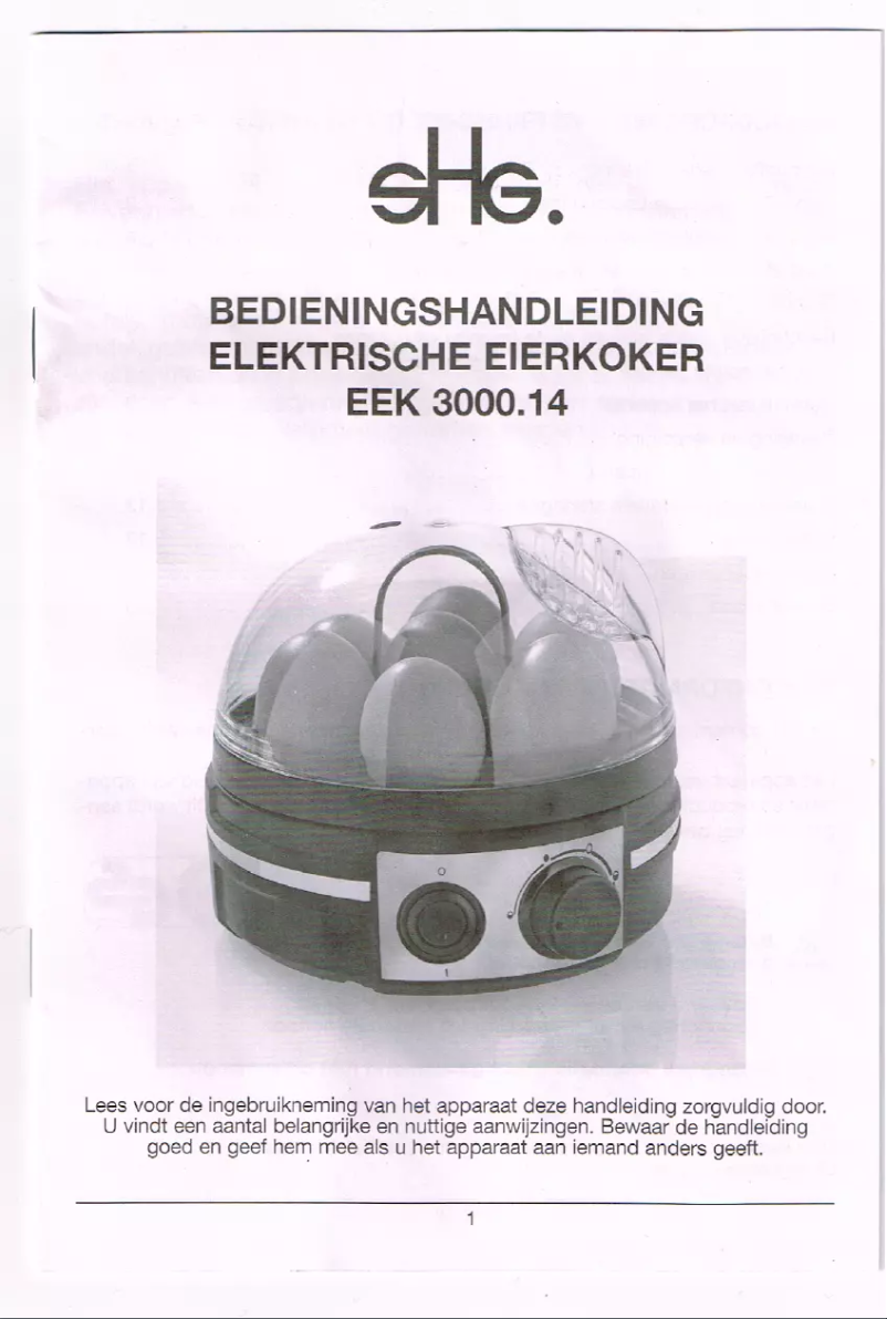 Page n°1 - Manuel utilisateur SHG EEK 3000.14