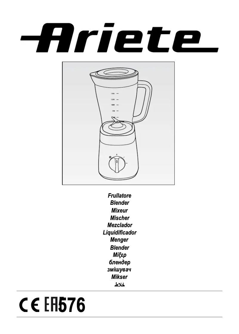 Page 1 de la notice Manuel utilisateur Ariete Frullatore 0576