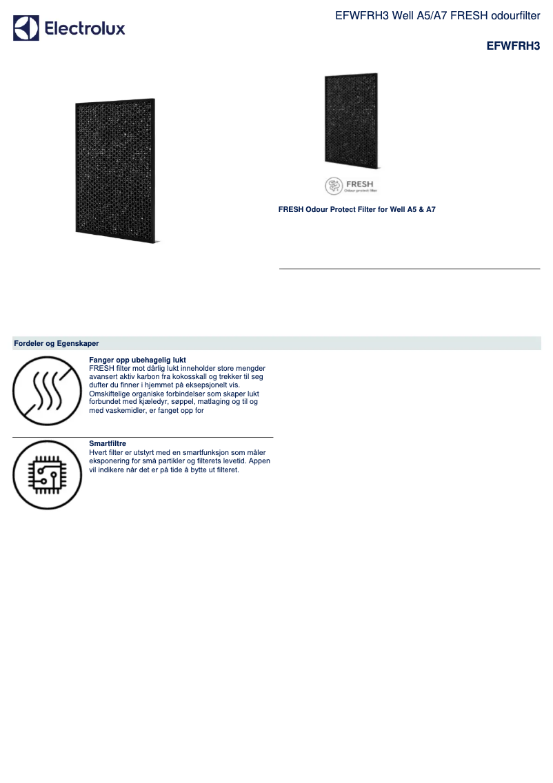 Page 1 de la notice Brochure Electrolux EFWFRH3