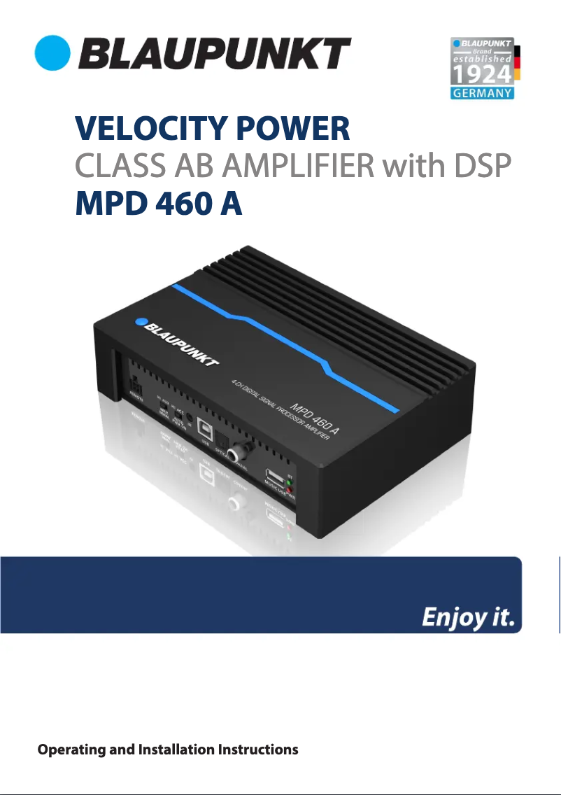 Page n°1 - Manuel utilisateur Blaupunkt MPD 460 A
