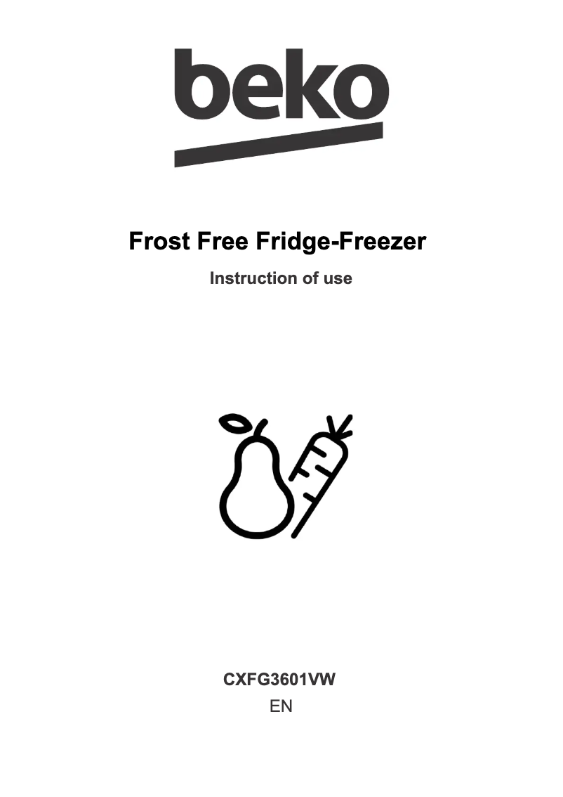 Page n°1 - Manuel utilisateur Beko CXFG3601V