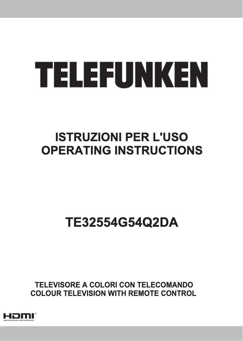 Page n°1 - Manuel utilisateur Telefunken TE32554G54Q2DA