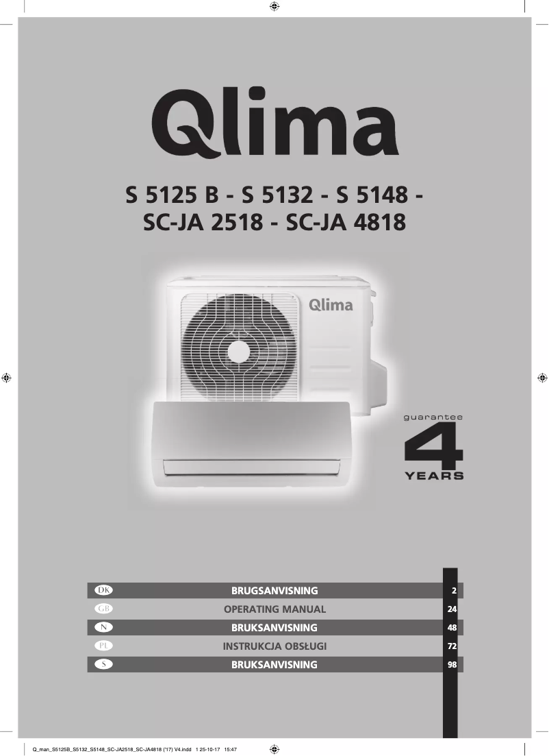 Page 1 de la notice Manuel utilisateur Qlima SC-JA 2518