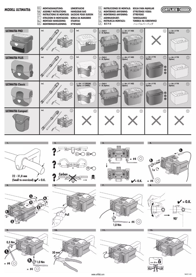Page n°1 - Manuel utilisateur Ortlieb Ultimate 6 Compact
