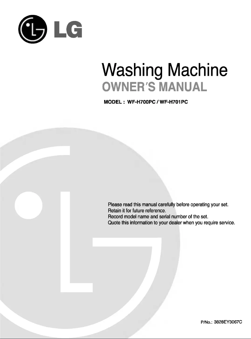 Page n°1 - Manuel utilisateur LG WFS65A37ACT