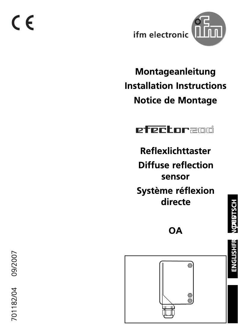 Page n°1 - Manuel utilisateur IFM OA8507