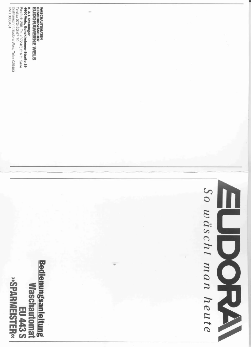 Page n°1 - Manuel utilisateur Eudora EU 443S