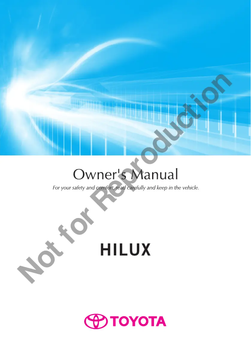 Page n°1 - Manuel utilisateur Toyota Hilux (2017)