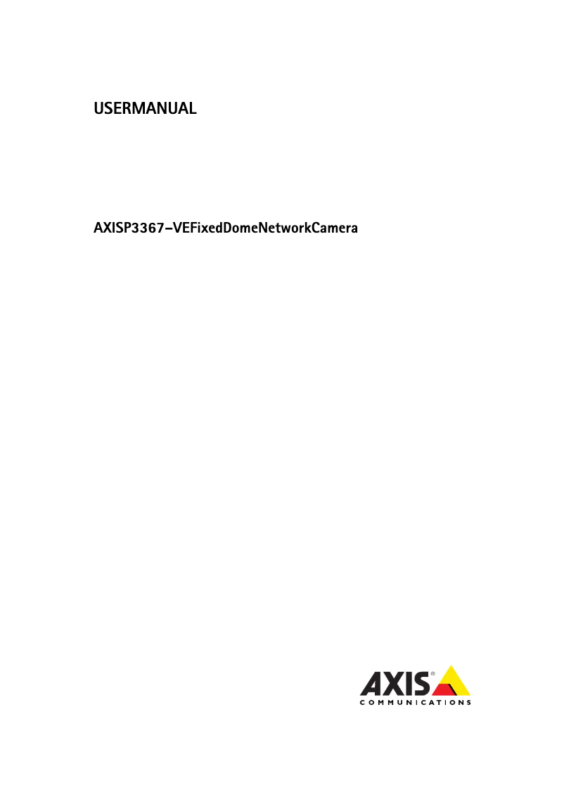 Page 1 de la notice Manuel utilisateur Axis P3367-VE