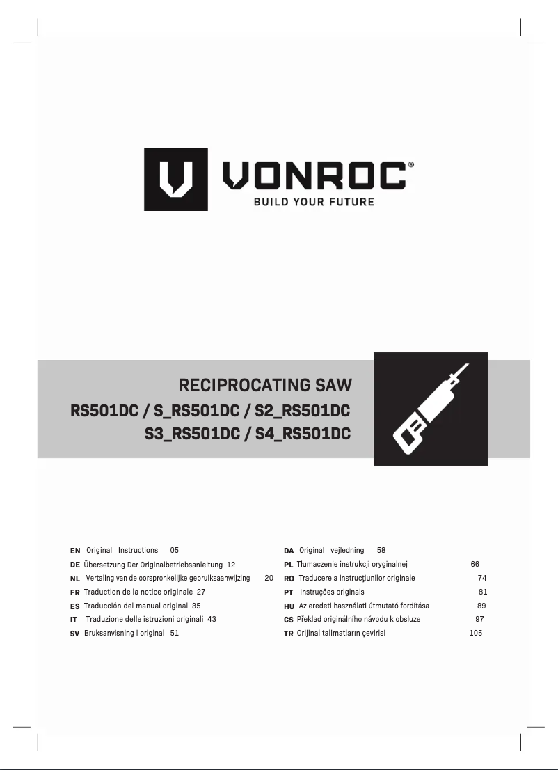 Page n°1 - Manuel utilisateur Vonroc S3_RS501DC