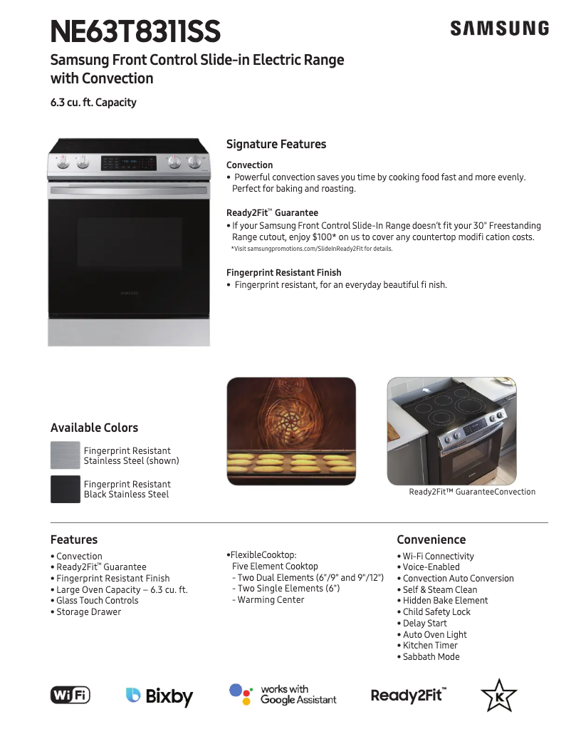 Page n°1 - Fiche technique Samsung NE63T8311SS