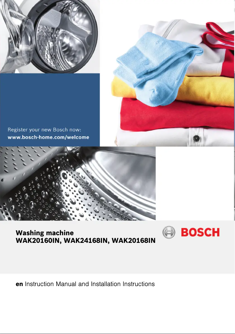 Page n°1 - Manuel utilisateur Bosch WAK20168IN