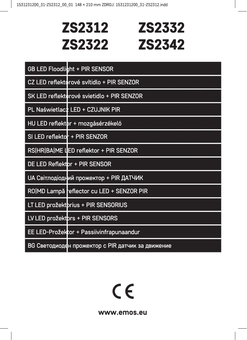 Page n°1 - Manuel utilisateur Emos ZS2312