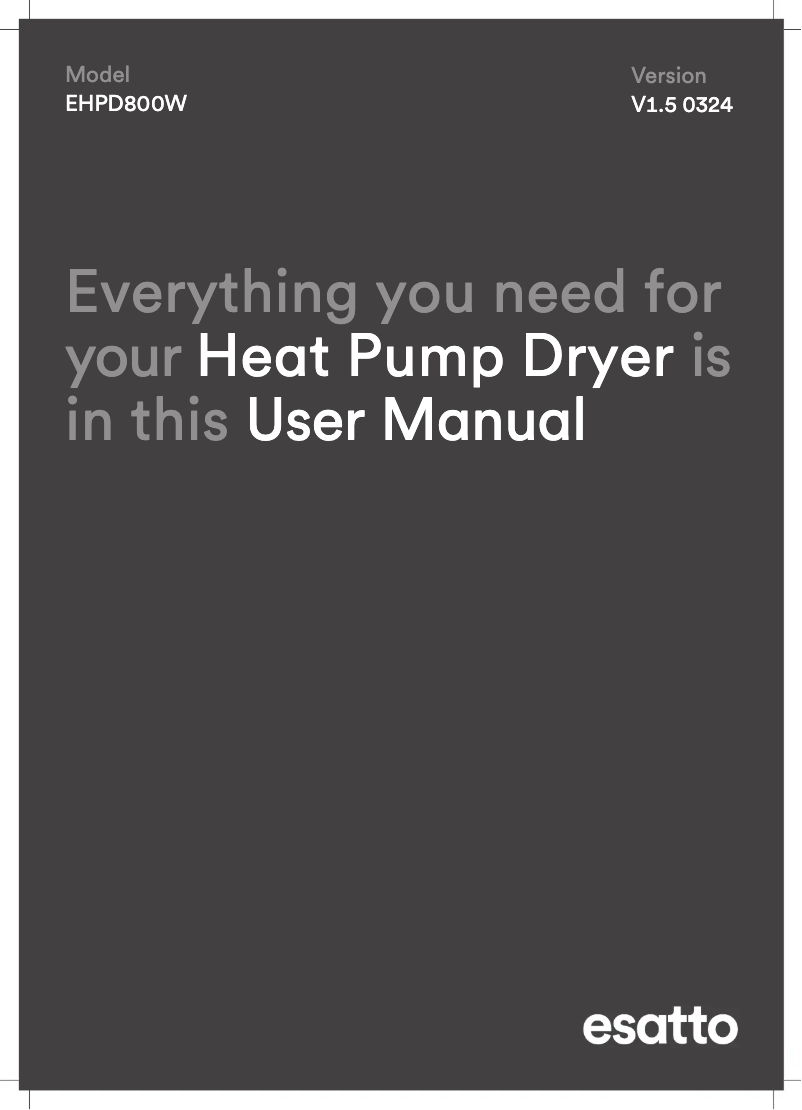 Page 1 de la notice Manuel utilisateur Esatto EHPD800W