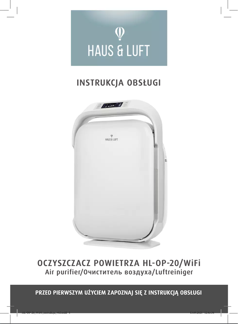 Page n°1 - Manuel utilisateur Haus & Luft HL-OP-20/WiFi