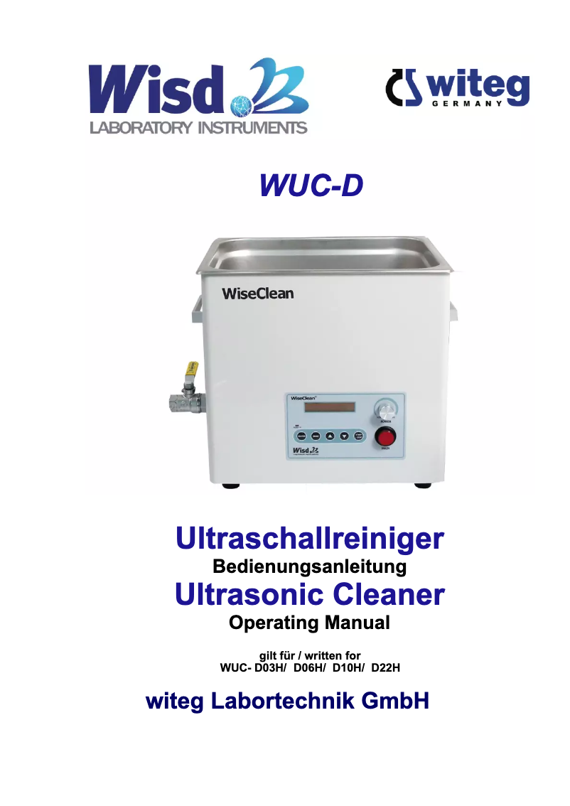 Page n°1 - Manuel utilisateur WiseClean WUC-D22H