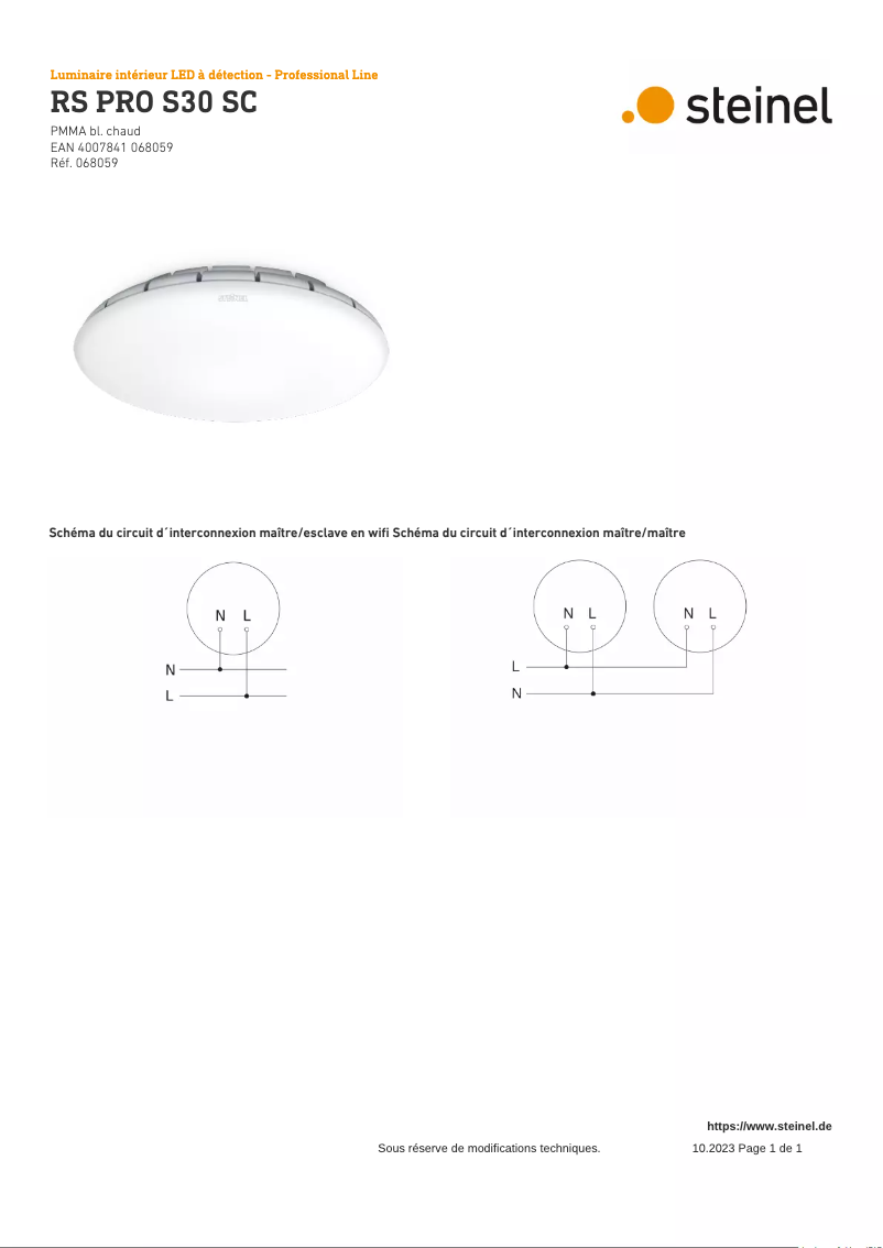 Page n°1 - Schéma de câblage Steinel RS PRO S30 SC