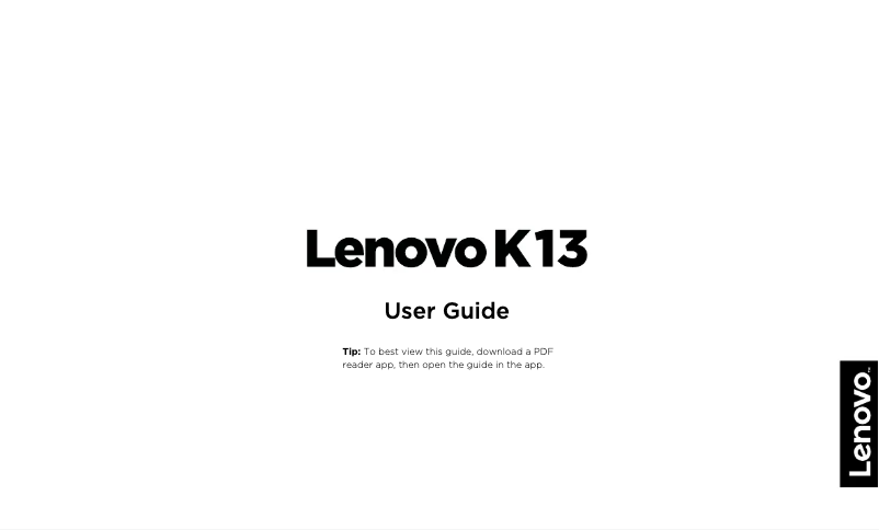 Page 1 de la notice Manuel utilisateur Lenovo K13