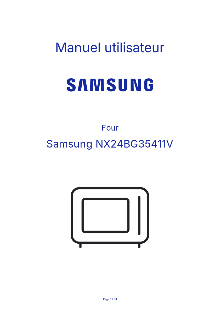 Page n°1 - Manuel utilisateur Samsung NX24BG35411V