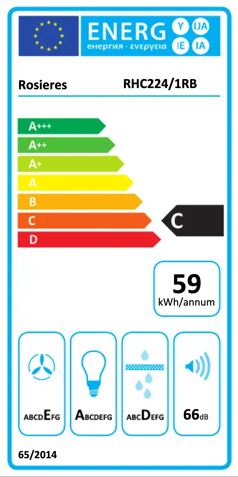 Page n°1 - Label énergétique Rosieres RHC 224/1 RB