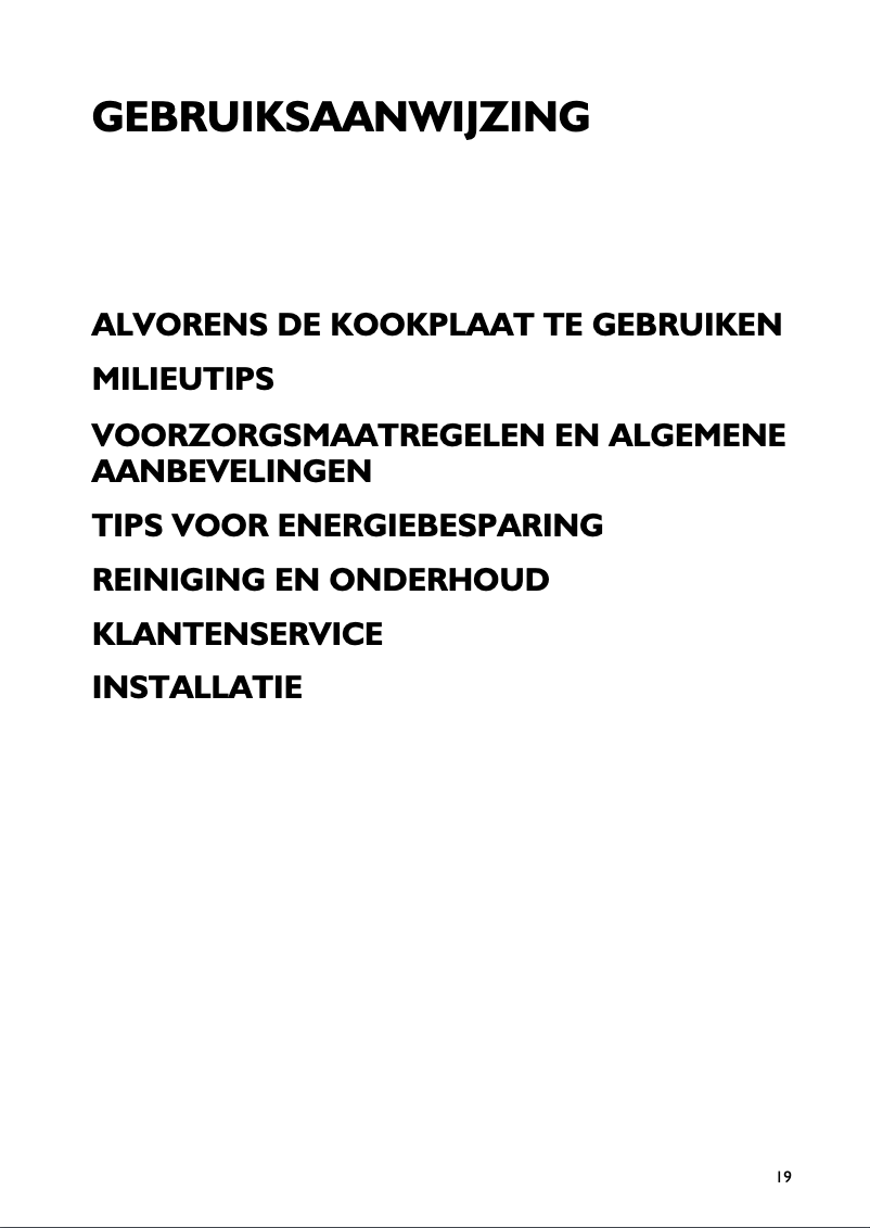 Page 1 de la notice Manuel utilisateur Whirlpool EH 100 W