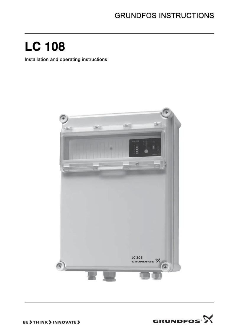 Page n°1 - Guide d'installation Grundfos CU 301