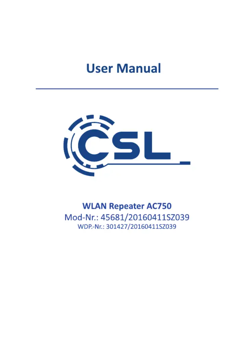 Page n°1 - Manuel utilisateur CSL 301427