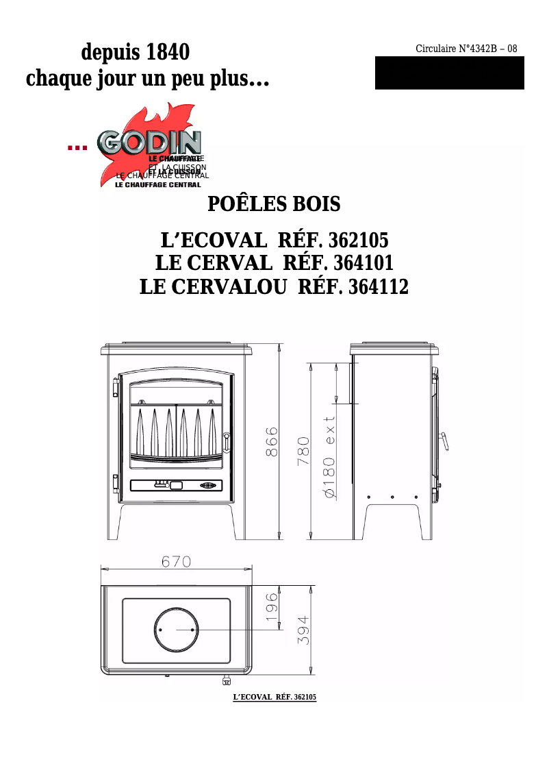 Page 1 de la notice Manuel utilisateur Godin Cerval