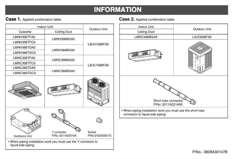 Page 1 de la notice Guide d'installation LG LMNH366BGA0